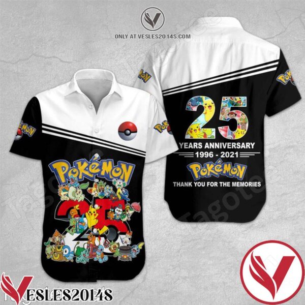 Pokemon 25 Years Anniversary Hawaiian Shirt And Short, Unique Gifts For Friends - Vesles2014S 1