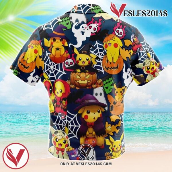Pokemon Halloween Hawaiian Button Up Shirt, Perfect Gifts For Anime Lovers - Vesles2014S 1