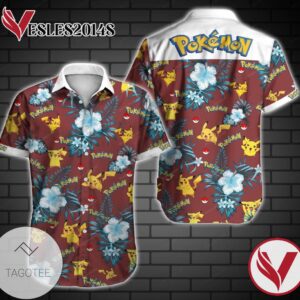 Pokemon Hawaiian II Graphic Print Short Sleeve Hawaiian Casual Shirt Vesles2014S 1