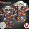 Pokemon Hawaiian II Graphic Print Short Sleeve Hawaiian Casual Shirt Vesles2014S