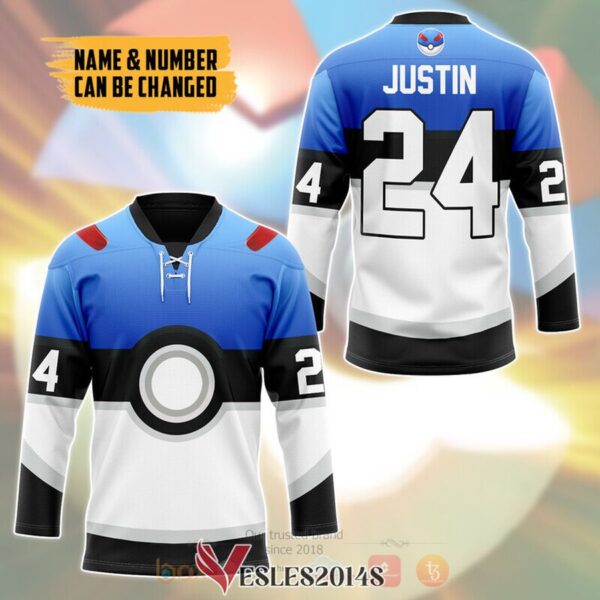 Pokemon Trainers Great Ball Custom Hockey Jersey, Trending Gifts For Fans - Vesles2014s 2