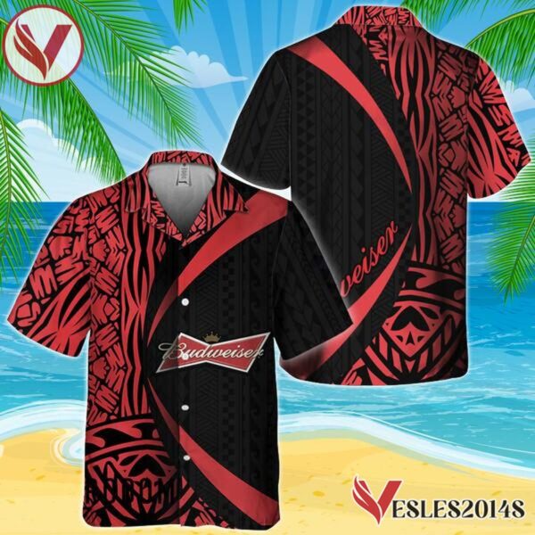 Polynesian Samoan Budweiser Hawaiian Shirt, Best Summer Gifts For Fans - Vesles2014S