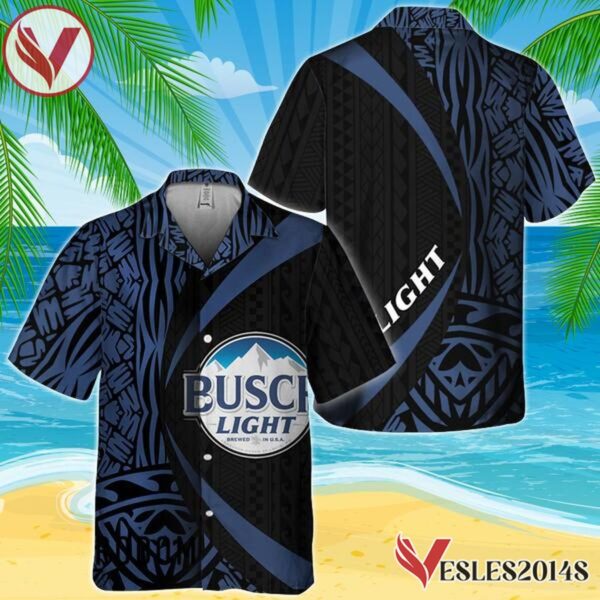 Polynesian Samoan Busch Light Hawaiian Shirt, Best Summer Gifts For Fans - Vesles2014S