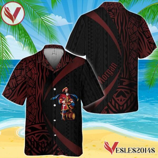 Polynesian Samoan Captain Morgan Hawaiian Shirt, Best Summer Gifts For Fans - Vesles2014S