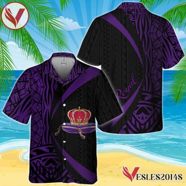 Polynesian Samoan Crown Royal Hawaiian Shirt, Best Summer Gifts For Fans - Vesles2014S