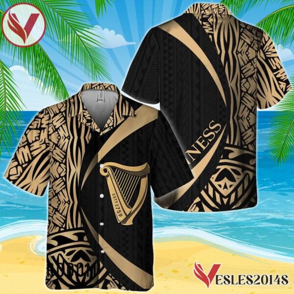 Polynesian Samoan Guinness Hawaiian Shirt, Best Summer Gifts For Fans - Vesles2014S