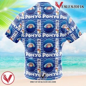 Ponyo Studio Ghibli Hawaiian Button Up Shirt, Perfect Gifts For Anime Lovers - Vesles2014S 1