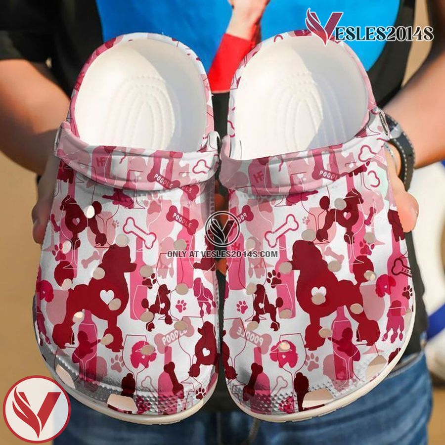 Poodle Wine Clog Shoes, Unique Gift From Vesles2014S