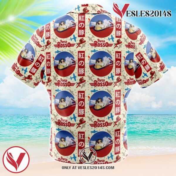 Porco Rosso Studio Ghibli Hawaiian Button Up Shirt, Perfect Gifts For Anime Lovers - Vesles2014S 1