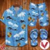 Porsche Palm Blue Combo Hawaiian Shirt, Beach Shorts And Flip Flop, Unique Gifts For Friends - Vesles2014S 1
