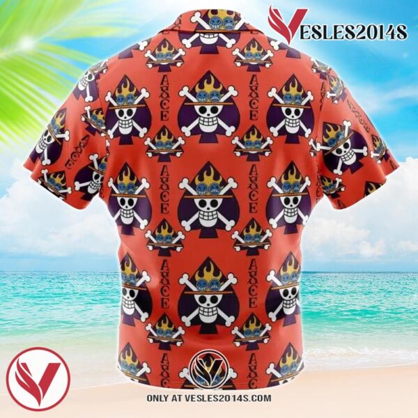 Portgas D. Ace Jolly Roger One Piece Hawaiian Button Up Shirt, Perfect Gifts For Anime Lovers - Vesles2014S 1