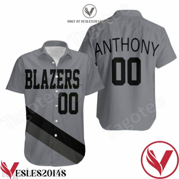Portland Trail Blazers 00 Anthony Grey Jersey Inspired Hawaiian Shirt, Unique Gifts For Friends - Vesles2014S 1
