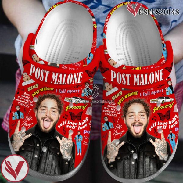 Post Malone Rapper Music Crocs Crocband Clogs Shoes, Unique Gifts For Fans Style 2 - Vesles2014S