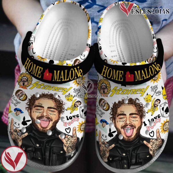 Post Malone Rapper Music Crocs Crocband Clogs Shoes, Unique Gifts For Fans Style 5 - Vesles2014S