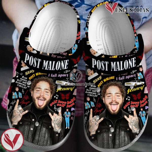 Post Malone Rapper Music Crocs Crocband Clogs Shoes, Unique Gifts For Fans Style 6 - Vesles2014S