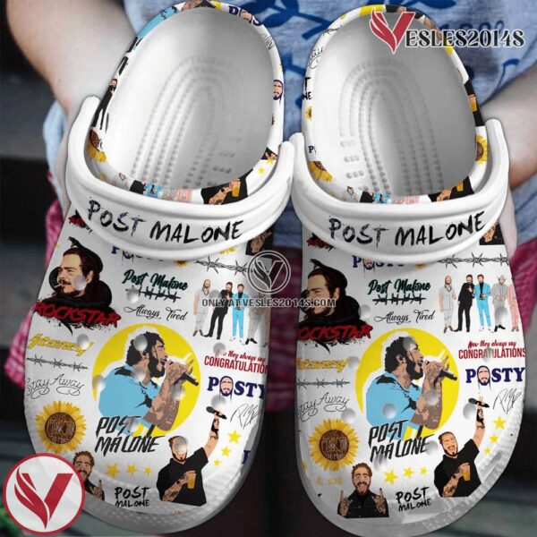 Post Malone Rapper Singer Music Crocs Crocband Clogs Shoes, Unique Gifts For Fans - Vesles2014S