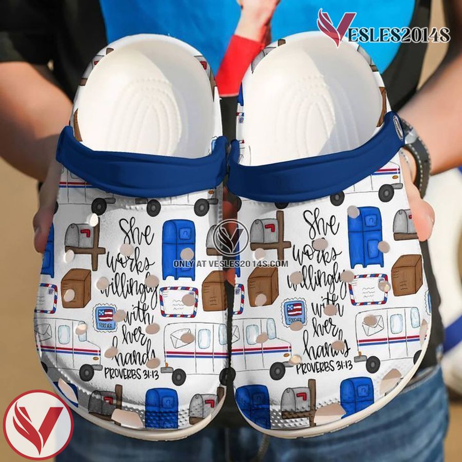 Postal Worker With Her Hands Classic Clogs Shoes, Unique Gift From Vesles2014S