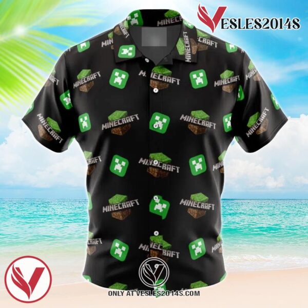 Power Minecraft Hawaiian Button Up Shirt, Perfect Gifts For Anime Lovers - Vesles2014S