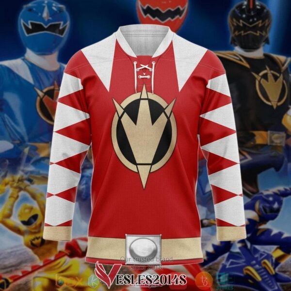 Power Ranger Dino Thunder Red Hockey Jersey Shirt, Trending Gifts For Fans - Vesles2014s 2