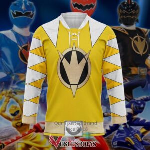 Power Ranger Dino Thunder Yellow Hockey Jersey, Trending Gifts For Fans - Vesles2014s 2