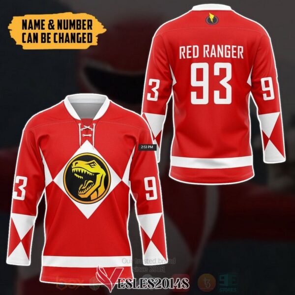 Power Ranger Red Ranger Personalized Hockey Jersey, Trending Gifts For Fans - Vesles2014s 2