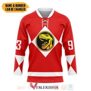 Power Ranger Red Ranger Personalized Hockey Jersey, Trending Gifts For Fans - Vesles2014s