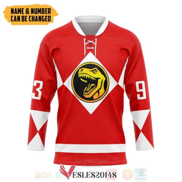 Power Ranger Red Ranger Personalized Hockey Jersey, Trending Gifts For Fans - Vesles2014s