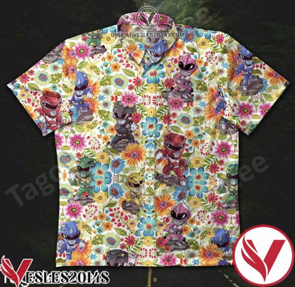 Power Rangers Chibi Flower Hawaiian Shirt, Unique Gifts For Friends - Vesles2014S 1