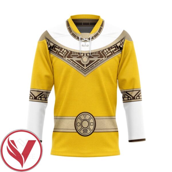 Power Rangers Zeo Yellow Custom Hockey Jersey, Trending Gifts For Fans - Vesles2014s