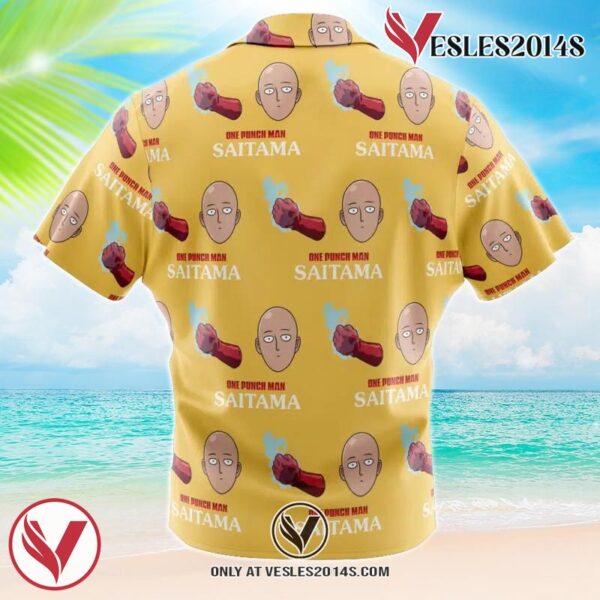 Power Saitama One Punch Man Hawaiian Button Up Shirt, Perfect Gifts For Anime Lovers - Vesles2014S 1
