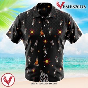 Praise The Sun Pattern Dark Souls Hawaiian Button Up Shirt, Perfect Gifts For Anime Lovers - Vesles2014S 1