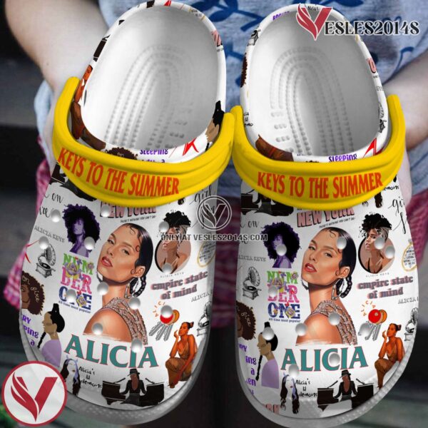 Premium Alicia Keys Music Crocs Crocband Clogs Shoes, Unique Gifts For Fans - Vesles2014S