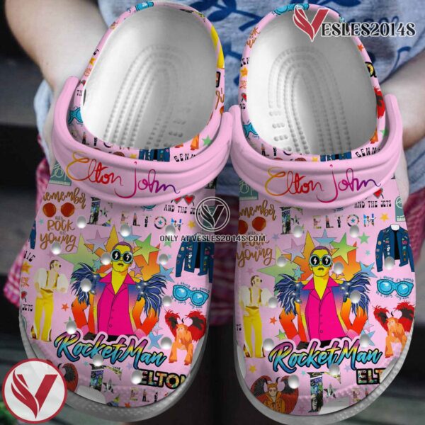 Premium Elton John Music Crocs Crocband Clogs Shoes, Unique Gifts For Fans Style 1 - Vesles2014S