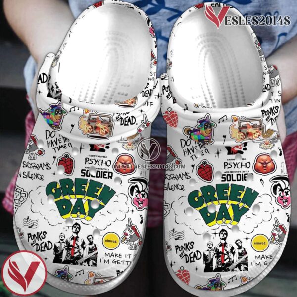 Premium Green Day Music Crocs Crocband Clogs Shoes, Unique Gifts For Fans - Vesles2014S