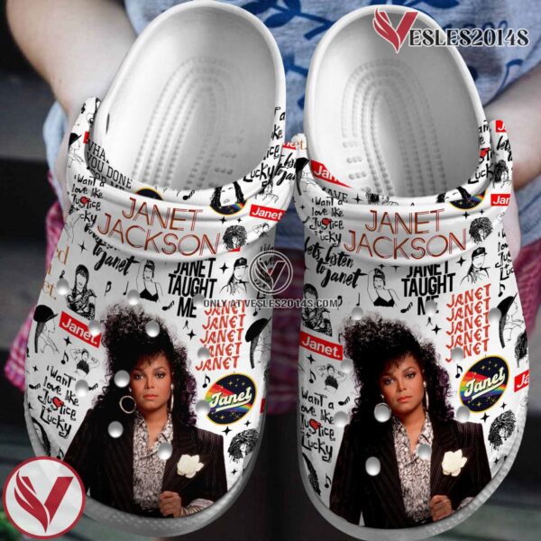 Premium Janet Jackson Music Crocs Crocband Clogs Shoes, Unique Gifts For Fans - Vesles2014S