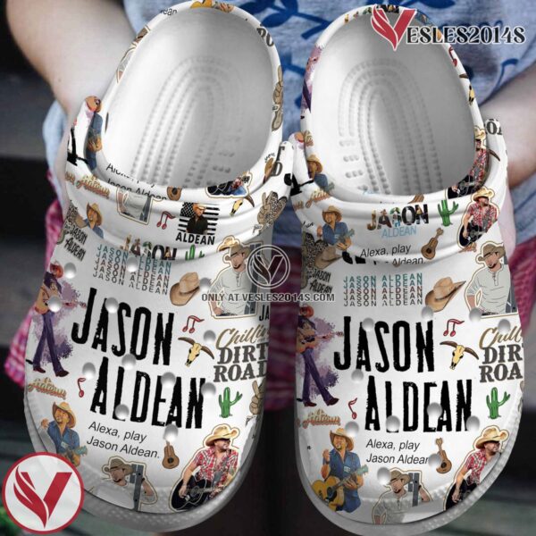 Premium Jason Aldean Music Crocs Crocband Clogs Shoes, Unique Gifts For Fans Style 1 - Vesles2014S