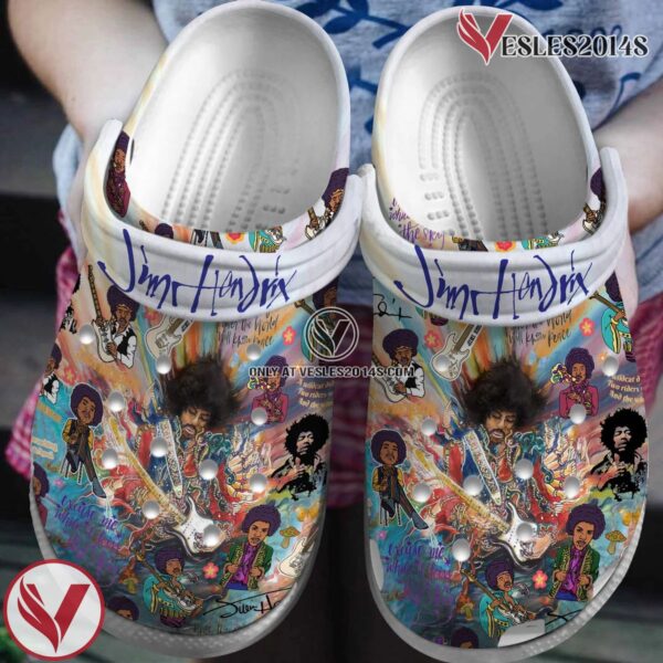 Premium Jimi Hendrix Music Crocs Crocband Clogs Shoes, Unique Gifts For Fans - Vesles2014S