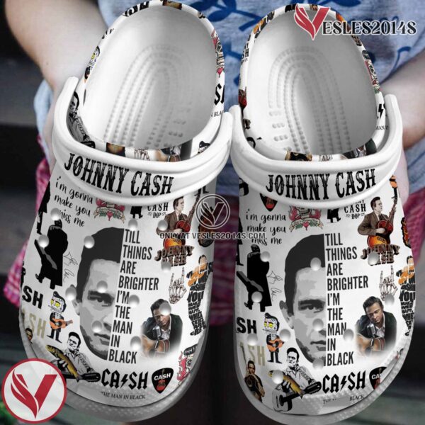 Premium Johnny Cash Music Crocs Crocband Clogs Shoes, Unique Gifts For Fans - Vesles2014S