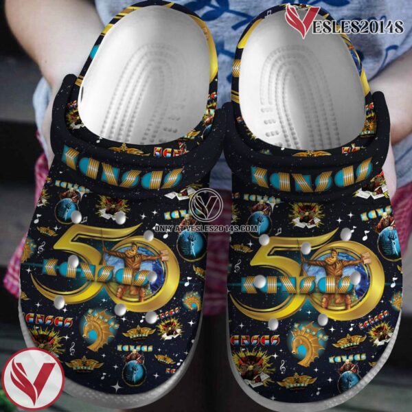 Premium KANSAS 50th anniversary tour Music Crocs Crocband Clogs Shoes, Unique Gifts For Fans Style 2 - Vesles2014S