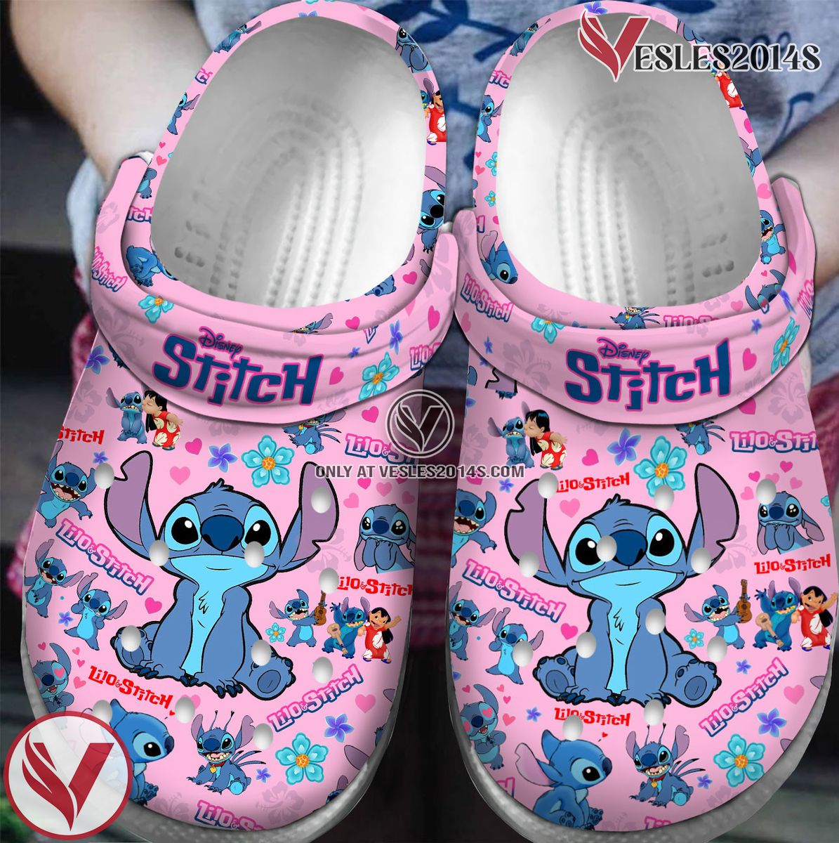 Premium Lilo & Stitch Cartoon Crocs Crocband Clogs Shoes For Men Women and Kids Style 2, Unique Gift From Vesles2014S