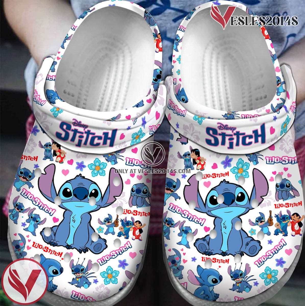 Premium Lilo & Stitch Cartoon Crocs Crocband Clogs Shoes For Men Women and Kids Style 3, Unique Gift From Vesles2014S