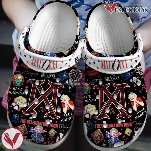 Premium Madonna Singer Music Crocs Crocband Clogs Shoes, Unique Gifts For Fans Style 1 - Vesles2014S
