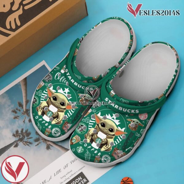 Premium Starbuck Baby Yoda Drink Crocs Crocband Clogs Shoes Comfortable For Men Women and Kids, Unique Gift From  Vesles2014S 3