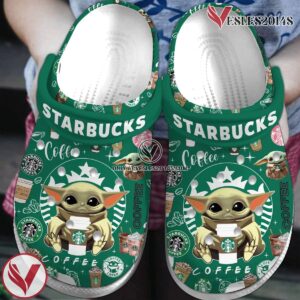 Premium Starbuck Baby Yoda Drink Crocs Crocband Clogs Shoes Comfortable For Men Women and Kids, Unique Gift From  Vesles2014S