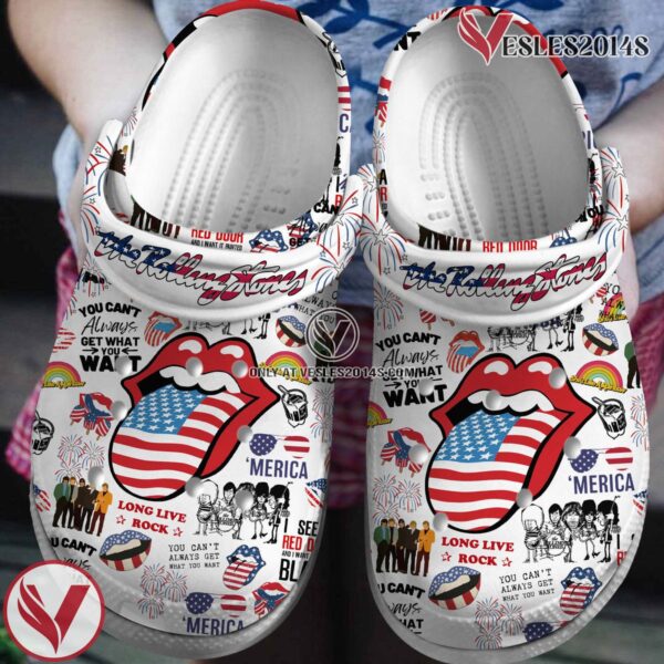 Premium The Rolling Stones Music Crocs Crocband Clogs Shoes, Unique Gifts For Fans - Vesles2014S