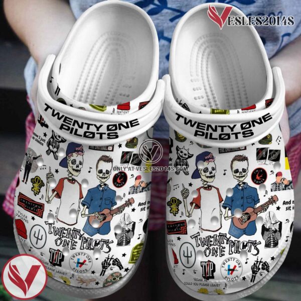 Premium Twenty One Pilots Music Crocs Crocband Clogs Shoes, Unique Gifts For Fans - Vesles2014S