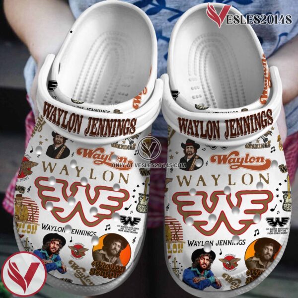 Premium Waylon Jennings Music Crocs Crocband Clogs Shoes, Unique Gifts For Fans - Vesles2014S