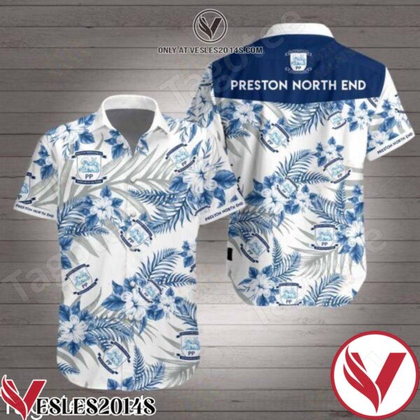 Preston North End Blue Tropical Floral White Hawaiian Shirt, Unique Gifts For Friends - Vesles2014S 1