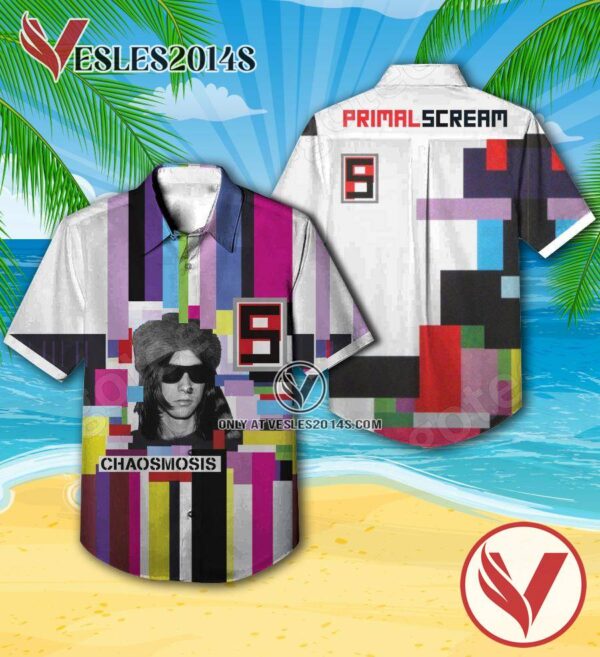 Primal Scream Chaosmosis Album Cover Hawaiian Shirt, Unique Gifts For Music Lovers - Vesles2014S