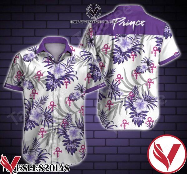 Prince Purple Tropical Floral White Hawaiian Shirt, Unique Gifts For Friends - Vesles2014S 1